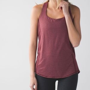 🍀Lululemon Wild Tank Heathered Wine Berry/Mini Pop Stripe Black Mink Berry